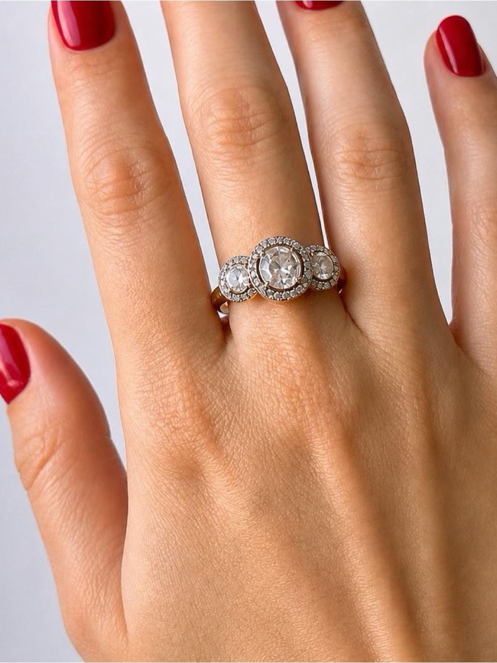 .925 Sterling Silver CZ Halo Promise Ring